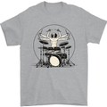Virtruvian Drummer Funny Drumming Drum Mens T-Shirt Cotton Gildan Sports Grey