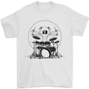 Virtruvian Drummer Funny Drumming Drum Mens T-Shirt Cotton Gildan White