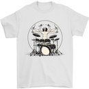 Virtruvian Drummer Funny Drumming Drum Mens T-Shirt Cotton Gildan White