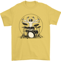 Virtruvian Drummer Funny Drumming Drum Mens T-Shirt Cotton Gildan Yellow