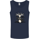 Virtruvian Drummer Funny Drumming Drum Mens Vest Tank Top Navy Blue