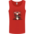 Virtruvian Drummer Funny Drumming Drum Mens Vest Tank Top Red