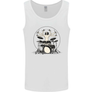 Virtruvian Drummer Funny Drumming Drum Mens Vest Tank Top White
