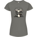 Virtruvian Drummer Funny Drumming Drum Womens Petite Cut T-Shirt Charcoal
