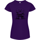 Virtruvian Drummer Funny Drumming Drum Womens Petite Cut T-Shirt Purple