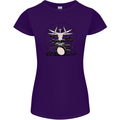 Virtruvian Drummer Funny Drumming Drum Womens Petite Cut T-Shirt Purple