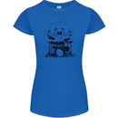 Virtruvian Drummer Funny Drumming Drum Womens Petite Cut T-Shirt Royal Blue