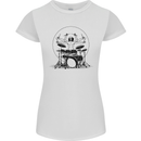 Virtruvian Drummer Funny Drumming Drum Womens Petite Cut T-Shirt White