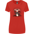 Virtruvian Drummer Funny Drumming Drum Womens Wider Cut T-Shirt Red