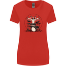 Virtruvian Drummer Funny Drumming Drum Womens Wider Cut T-Shirt Red