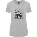 Virtruvian Drummer Funny Drumming Drum Womens Wider Cut T-Shirt Sports Grey
