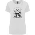 Virtruvian Drummer Funny Drumming Drum Womens Wider Cut T-Shirt White