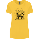 Virtruvian Drummer Funny Drumming Drum Womens Wider Cut T-Shirt Yellow