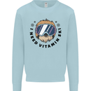 Vitamin Ski Funny Skiing Sloth Kids Sweatshirt Jumper Light Blue