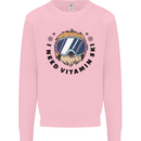 Vitamin Ski Funny Skiing Sloth Kids Sweatshirt Jumper Light Pink