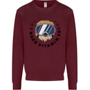 Vitamin Ski Funny Skiing Sloth Kids Sweatshirt Jumper Maroon