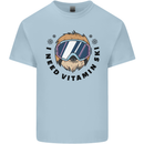 Vitamin Ski Funny Skiing Sloth Kids T-Shirt Childrens Light Blue