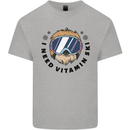 Vitamin Ski Funny Skiing Sloth Kids T-Shirt Childrens Sports Grey