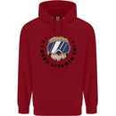 Vitamin Ski Funny Skiing Sloth Mens 80% Cotton Hoodie Red