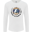Vitamin Ski Funny Skiing Sloth Mens Long Sleeve T-Shirt White