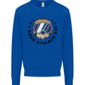 Vitamin Ski Funny Skiing Sloth Mens Sweatshirt Jumper Royal Blue