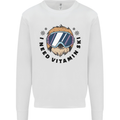 Vitamin Ski Funny Skiing Sloth Mens Sweatshirt Jumper White