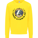 Vitamin Ski Funny Skiing Sloth Mens Sweatshirt Jumper Yellow