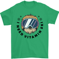 Vitamin Ski Funny Skiing Sloth Mens T-Shirt 100% Cotton Irish Green