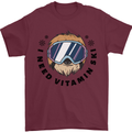 Vitamin Ski Funny Skiing Sloth Mens T-Shirt 100% Cotton Maroon