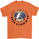 Vitamin Ski Funny Skiing Sloth Mens T-Shirt 100% Cotton Orange