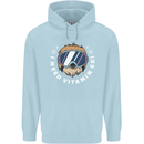 Vitamin Ski Funny Skiing Sloth Winter Sport Childrens Kids Hoodie Light Blue
