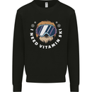 Vitamin Ski Funny Skiing Sloth Winter Sport Kids Sweatshirt Jumper Black