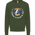 Vitamin Ski Funny Skiing Sloth Winter Sport Kids Sweatshirt Jumper Forest Green