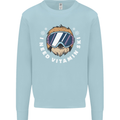 Vitamin Ski Funny Skiing Sloth Winter Sport Kids Sweatshirt Jumper Light Blue