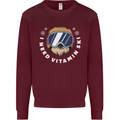 Vitamin Ski Funny Skiing Sloth Winter Sport Kids Sweatshirt Jumper Maroon