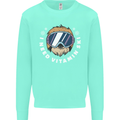 Vitamin Ski Funny Skiing Sloth Winter Sport Kids Sweatshirt Jumper Peppermint