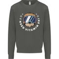 Vitamin Ski Funny Skiing Sloth Winter Sport Kids Sweatshirt Jumper Storm Grey