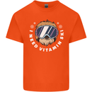 Vitamin Ski Funny Skiing Sloth Winter Sport Kids T-Shirt Childrens Orange