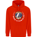 Vitamin Ski Funny Skiing Sloth Winter Sport Mens 80% Cotton Hoodie Bright Red