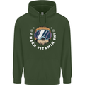 Vitamin Ski Funny Skiing Sloth Winter Sport Mens 80% Cotton Hoodie Forest Green