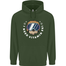 Vitamin Ski Funny Skiing Sloth Winter Sport Mens 80% Cotton Hoodie Forest Green