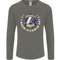 Vitamin Ski Funny Skiing Sloth Winter Sport Mens Long Sleeve T-Shirt Charcoal
