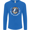 Vitamin Ski Funny Skiing Sloth Winter Sport Mens Long Sleeve T-Shirt Royal Blue