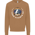 Vitamin Ski Funny Skiing Sloth Winter Sport Mens Sweatshirt Jumper Caramel Latte