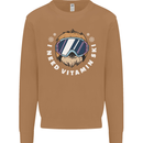 Vitamin Ski Funny Skiing Sloth Winter Sport Mens Sweatshirt Jumper Caramel Latte