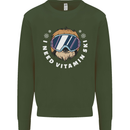 Vitamin Ski Funny Skiing Sloth Winter Sport Mens Sweatshirt Jumper Forest Green