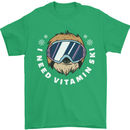 Vitamin Ski Funny Skiing Sloth Winter Sport Mens T-Shirt 100% Cotton Irish Green