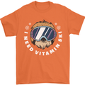 Vitamin Ski Funny Skiing Sloth Winter Sport Mens T-Shirt 100% Cotton Orange