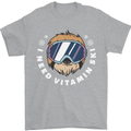 Vitamin Ski Funny Skiing Sloth Winter Sport Mens T-Shirt 100% Cotton Sports Grey