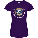 Vitamin Ski Funny Skiing Sloth Winter Sport Womens Petite Cut T-Shirt Purple